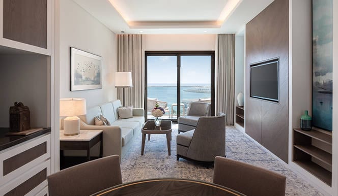 Address Beach Resort Fujairah - Two Bedroom Executive Suite Ocean View Living Area